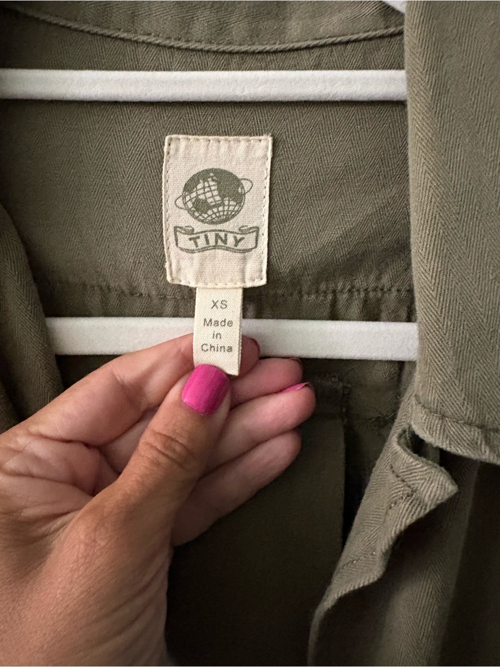 Olive Utility Jacket with Sequin Patch - Picture 4 of 4